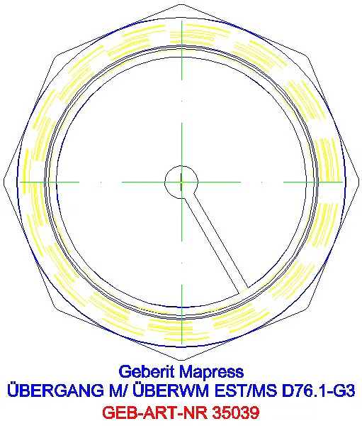 GE Mapress Edelstahl Übergang mit Überwurfmutter d76.1-G3_35039_L