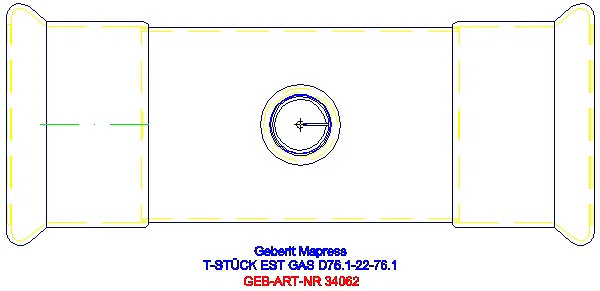 GE Mapress Edelstahl T-Stück reduziert (Gas) d76,1-22-76,1_34062_G