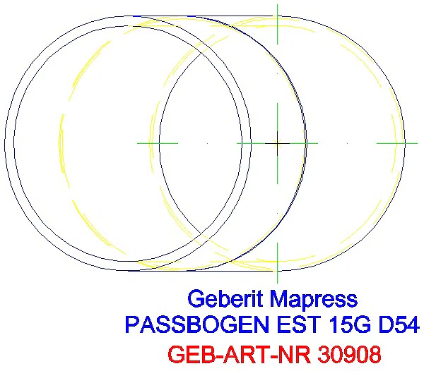 GE Mapress Edelstahl Passbogen 15Gr d54_30908_G