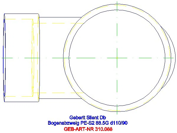 GE Silent-db20 Bogenabzweig 88,5Gr d110/90_310.088.14.1_G
