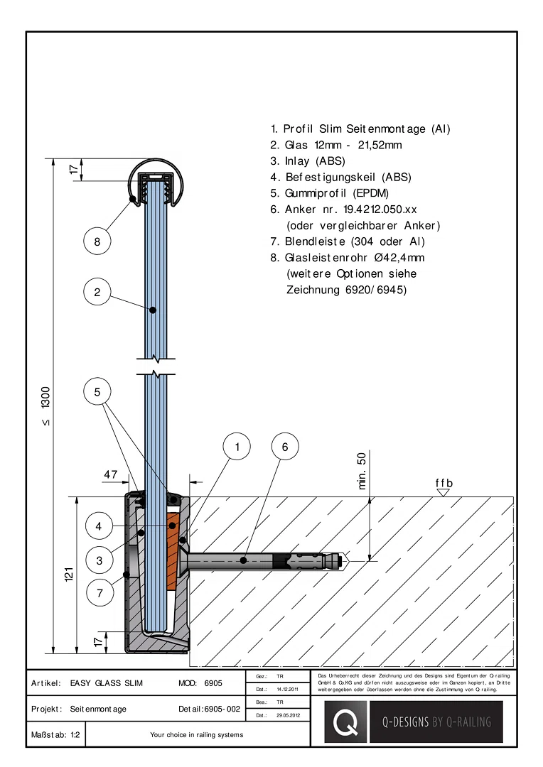 2_EASY GLASS SLIM / Seitenmontage für 6905-002