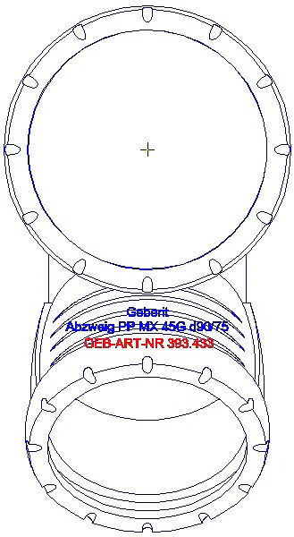 GE Silent-Pro Abzweig 45Gr d90/75_393.433.14.1_G