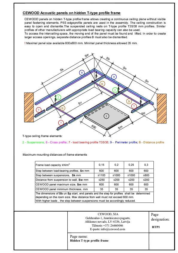 Decken mit CEWOOD Akustikplatten, herausnehmbar, Einlegesystem