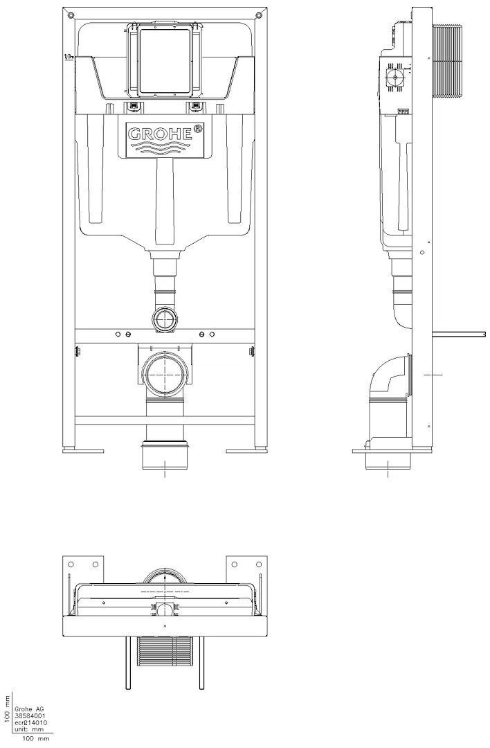 GROHE WC-Element Rapid SL 38584_1 BH 1,13m SPK GD2 freistehende Montage