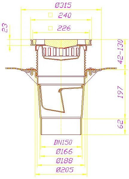 DALLMER Hof- und Parkdeckablauf 616.0 DallBit, DN 150