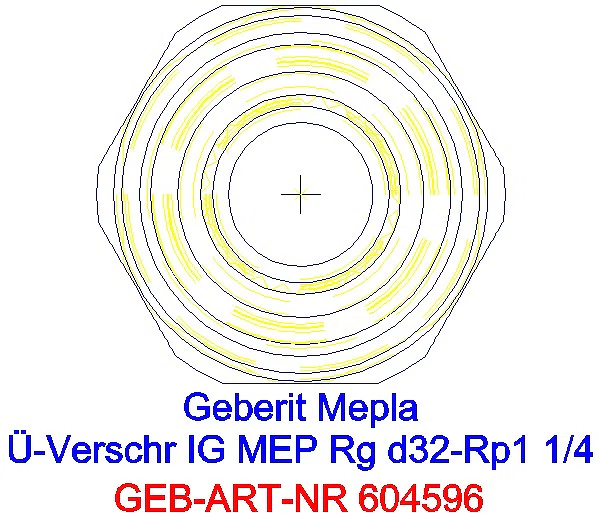 GE Mepla Übergangsverschraubung mit IG Rg d32-Rp1 1/4_604.596.00.5_L