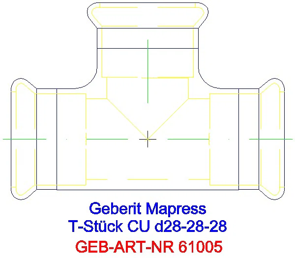 GE Mapress Kupfer T-Stück egal d28-28-28_61005_A