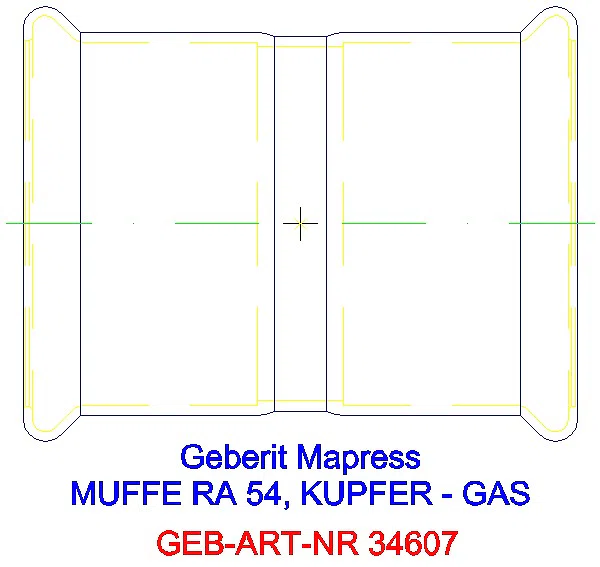 GE Mapress Kupfer Muffe (Gas) d54_34607_G