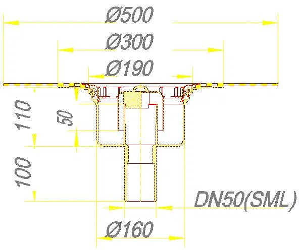 DALLMER Ablaufgehäuse 61 GA DallBit, DN 50 SML