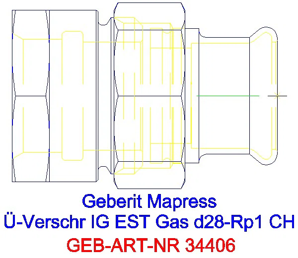 GE Mapress Edelstahl Übergangsverschr. mit IG (Gas) d28-Rp1_34406_G