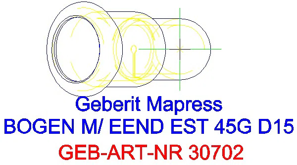 GE Mapress Edelstahl Bogen 45Gr d15 mit Einschubende_30702_G