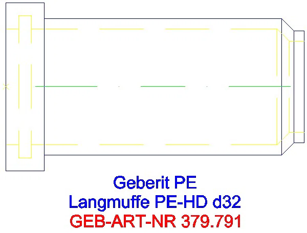 GE PE Langmuffe mit Doppelbund d32_379.791.16.1_A