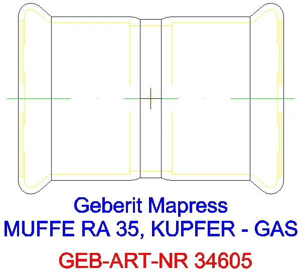 GE Mapress Kupfer Muffe (Gas) d35_34605_G