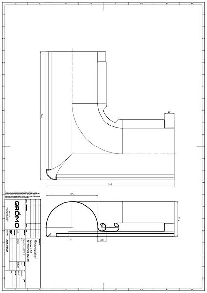 GRÖMO ALUSTAR Rinnenwinkel - SX - Weiß halbrund Inneneck 90° 250, #Art.Nr. 82004