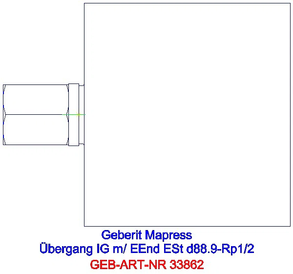 GE Mapress Edelstahl Übergang mit IG und Einschubende d88,9-Rp1/2_33862_G