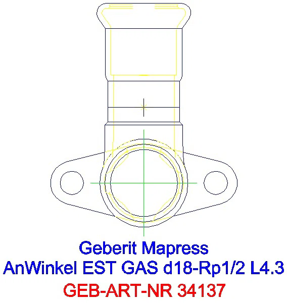 GE Mapress Edelstahl Anschlusswinkel 90Gr (Gas) d18-Rp1/2_34137_A
