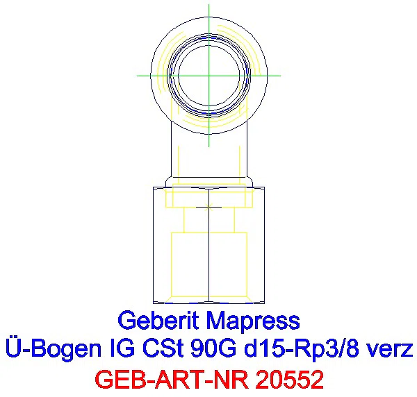 GE Mapress C-Stahl Übergangsbogen 90Gr mit IG d15-Rp3/8 verzinkt_20552_A