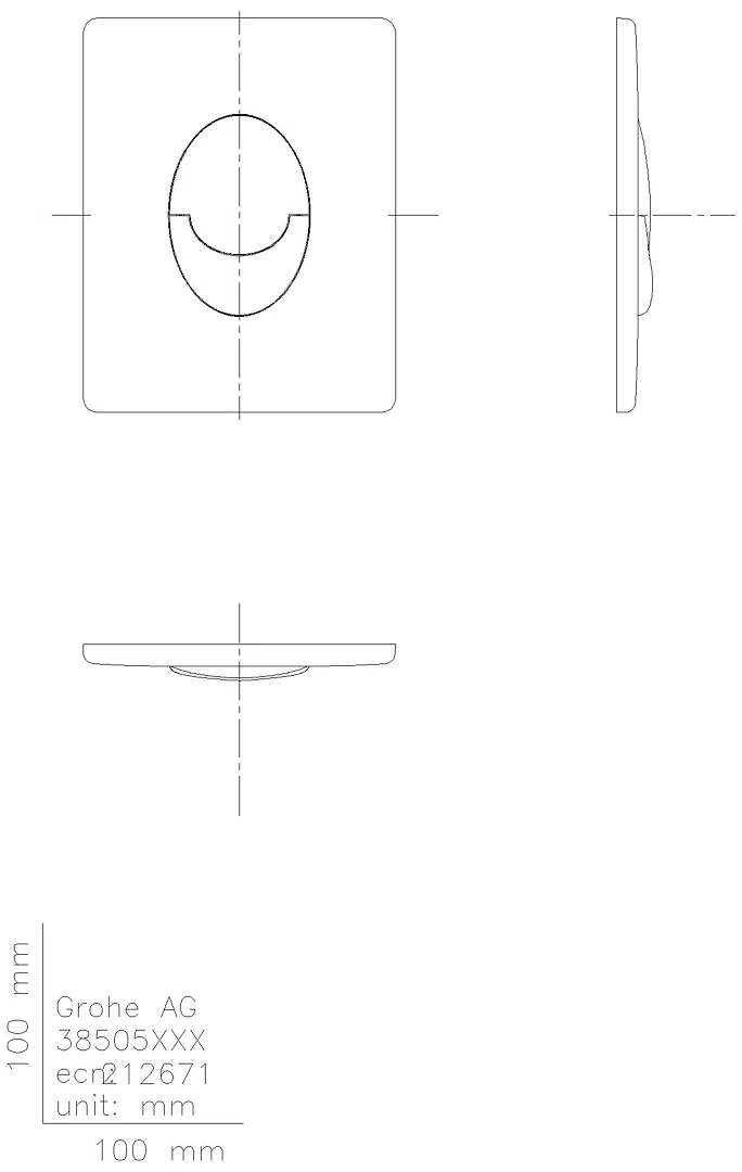 GROHE WC-Betätigung Skate Air 38505 Start/Stop/2-Mengen senkr. phantom black