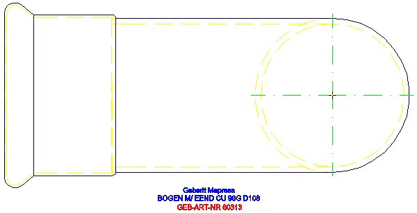 GE Mapress Kupfer Bogen 90Gr mit Einschubende d108_60313_G