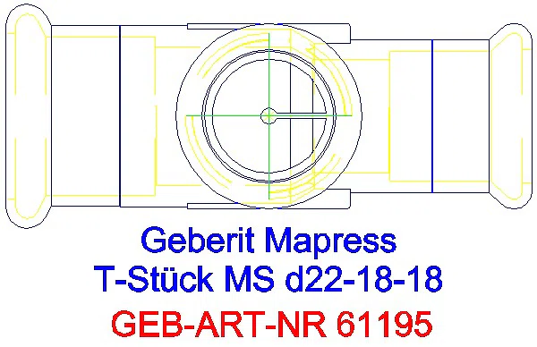 GE Mapress C-Stahl T-Stück reduziert Ms d22-18-18_61195_G