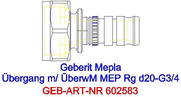 GE Mepla Übergang mit Überwurfmutter Rg d20-G3/4_602.583.00.5_G