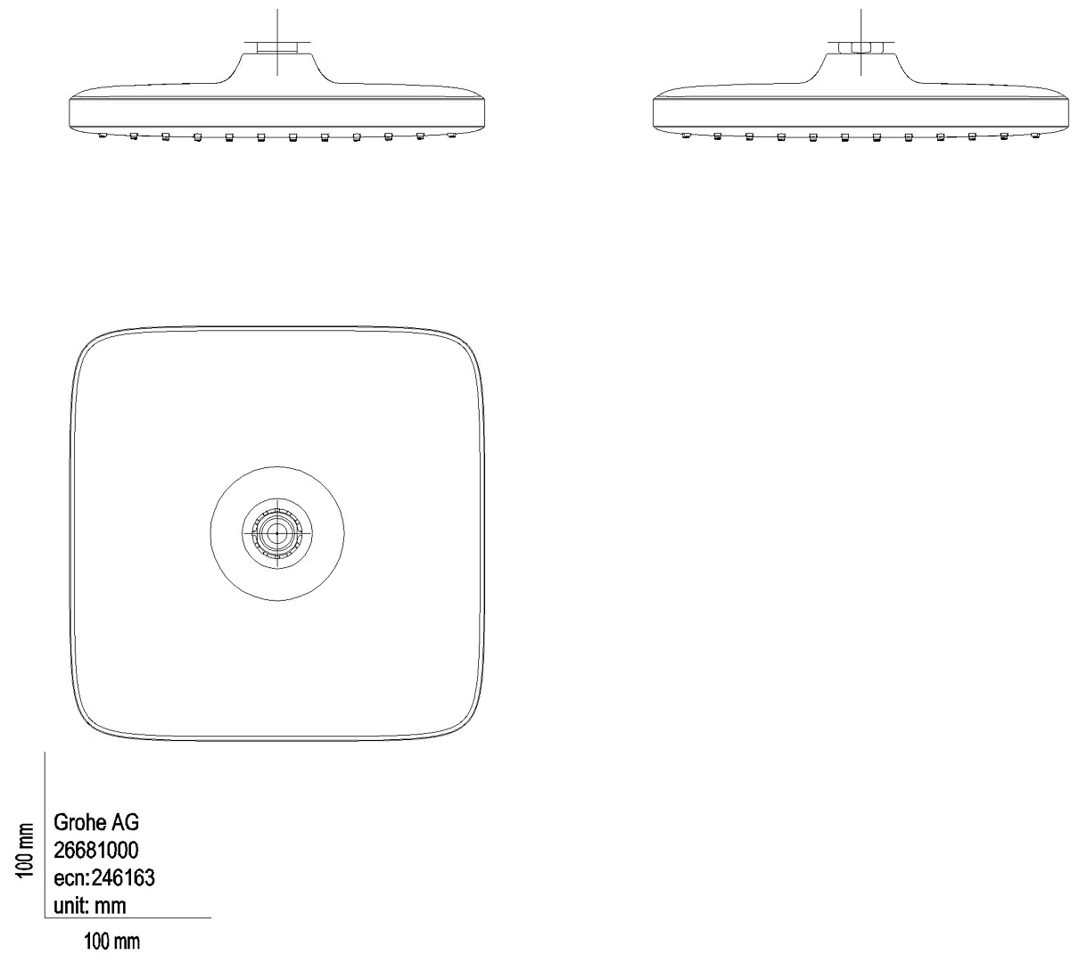 GROHE Kopfbrause Tempesta Cube 250 26685 1 Strahlart 8l/min. chrom