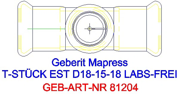 GE Mapress Edelstahl T-Stück reduziert (LABS-frei) d18-15-18_81204_G