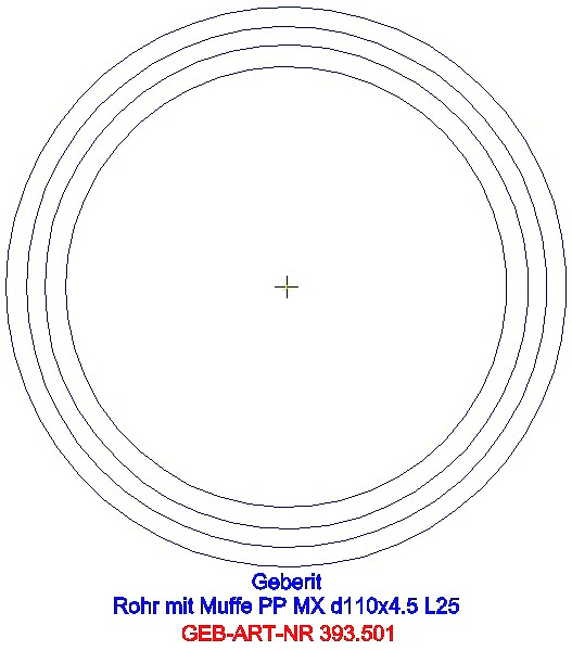 GE Silent-Pro Rohr mit Muffe d110mm L25cm_393.501.14.1_A