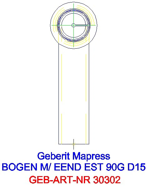 GE Mapress Edelstahl Bogen 90Gr d15 mit Einschubende_30302_L