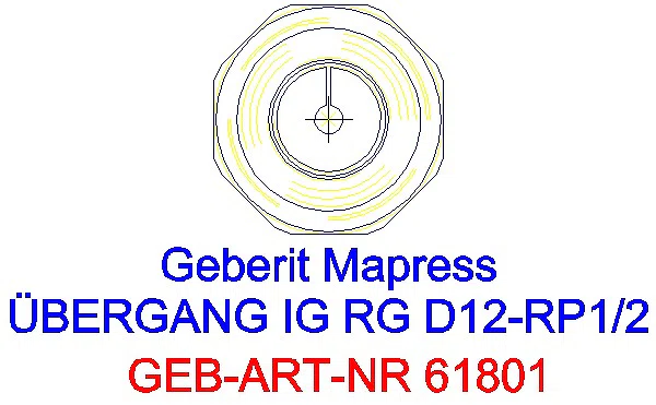GE Mapress Kupfer Übergang mit IG Rg d12-Rp1/2_61801_L