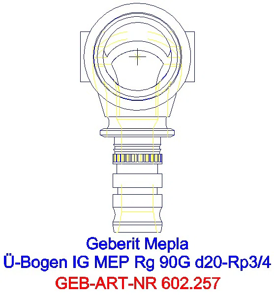 GE Mepla Übergangsbogen 90Gr mit IG Rg d20-Rp3/4_602.257.00.5_A