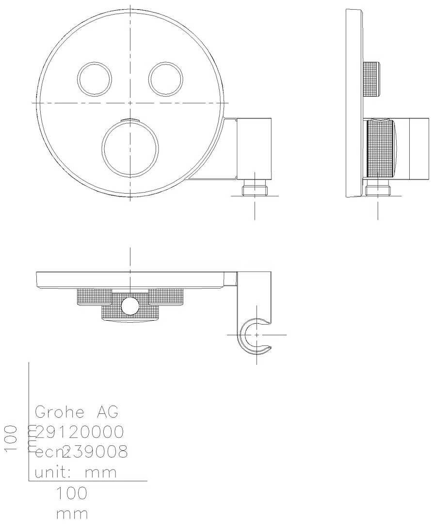 GROHE THM GRT SmartControl 29120 FMS rund 2 ASV Brausehalter chrom