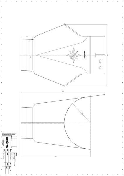 Zink Einhangstutzen oval 500/150 mit Stern, #Art.Nr. 62475