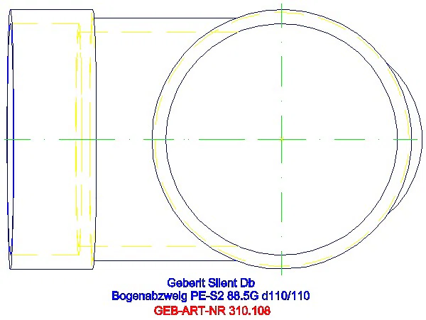 GE Silent-db20 Bogenabzweig 88,5Gr d110/110_310.108.14.1_G