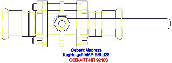 GE Mapress Kugelhahn NPW, mit Bet.-Hebel geflanscht d28_92103_G