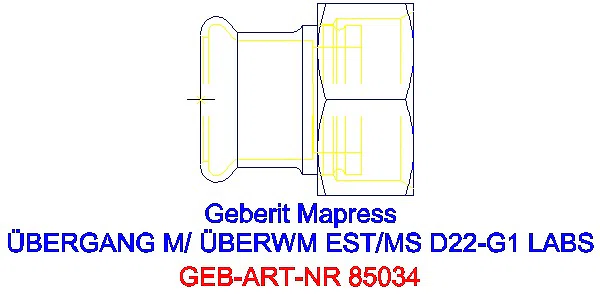 GE Mapress Edelstahl Übergang mit Überwurfmutter (LABS-frei) d22-G1_85034_G