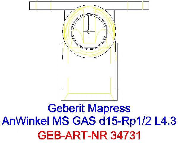 GE Mapress Kupfer Anschlusswinkel 90Gr (Gas) Ms d15-Rp1/2_34731_G