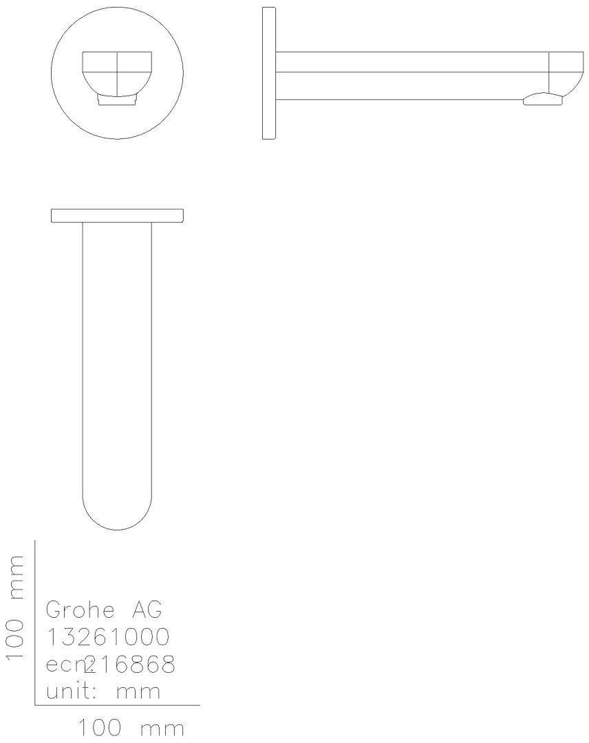 GROHE Wanneneinlauf Eurosmart C 13261 Wandmontage chrom