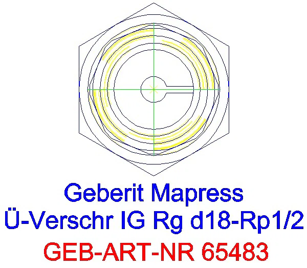 GE Mapress Kupfer Übergangsverschraubung mit IG Rg d18-Rp1/2_65483_L