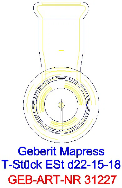 GE Mapress Edelstahl T-Stück reduziert d22-15-18_31227_L