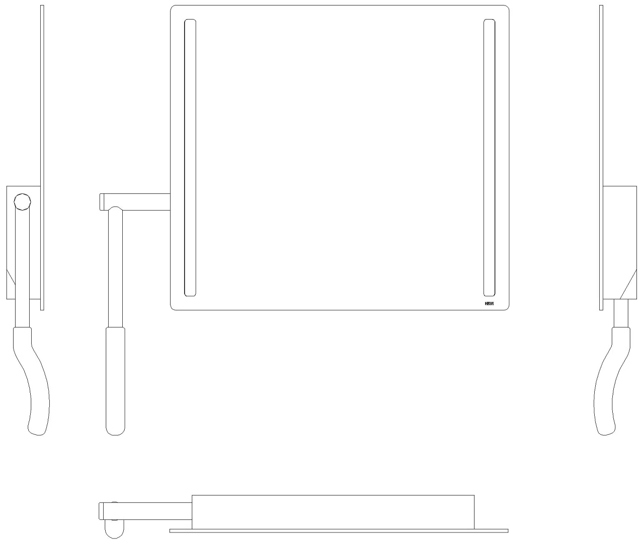 HEWI Kippspiegel Serie 802 LED basic, links apfelgrün
