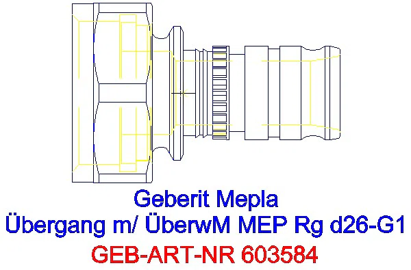 GE Mepla Übergang mit Überwurfmutter Rg d26-G1_603.584.00.5_G