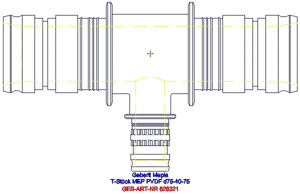 GE Mepla T-Stück reduziert PVDF d75-40-75_628.321.00.5_A