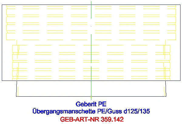 GE PE Übergangsmanschette auf Guss mit Stützring d125/135_359.142.00.1_L