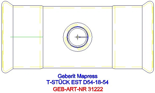 GE Mapress Edelstahl T-Stück reduziert d54-18-54_31222_G