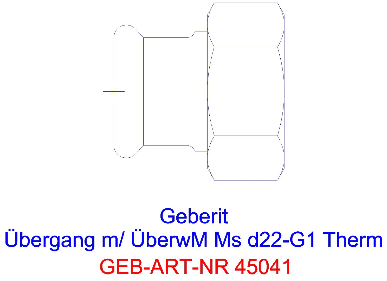 GE Mapress Therm Übergang mit Überwurfmutter d88,9-G3 1/2_45041_g