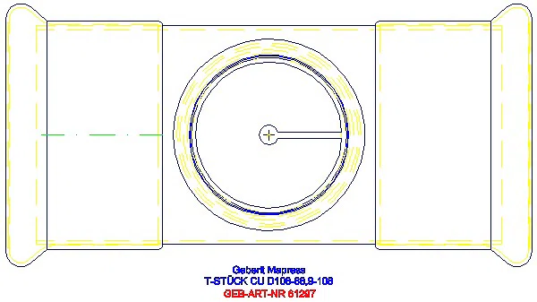 GE Mapress Kupfer T-Stück reduziert d108-88,9-108_61297_G
