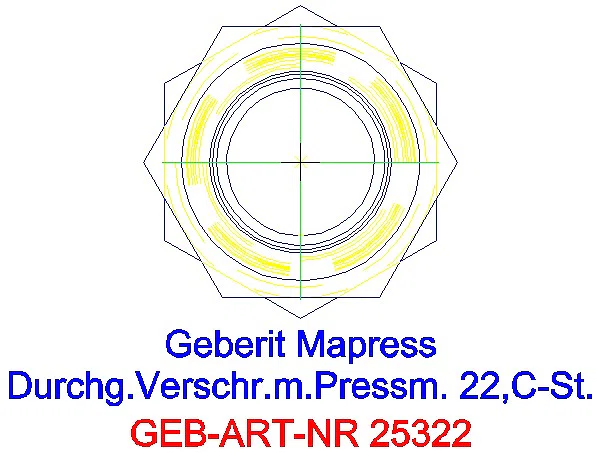 GE Mapress C-Stahl Verschraubung d22 verzinkt_25322_L