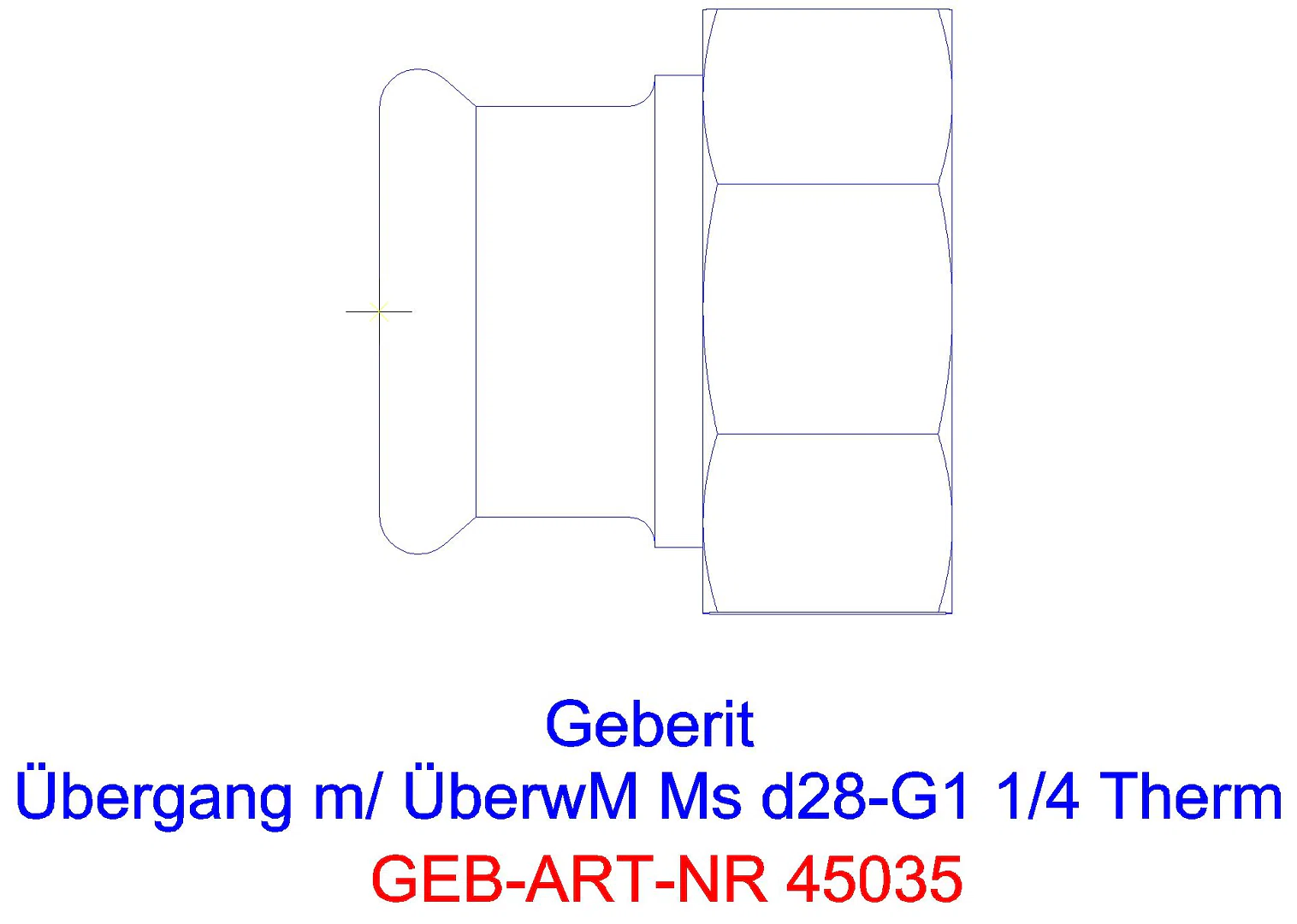 GE Mapress Therm Übergang mit Überwurfmutter d18-G3/4_45035_a