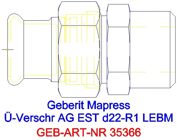 GE Mapress Edelstahl Übergangsverschr. mit AG ÜM aus ESt d22-R1_35366_A